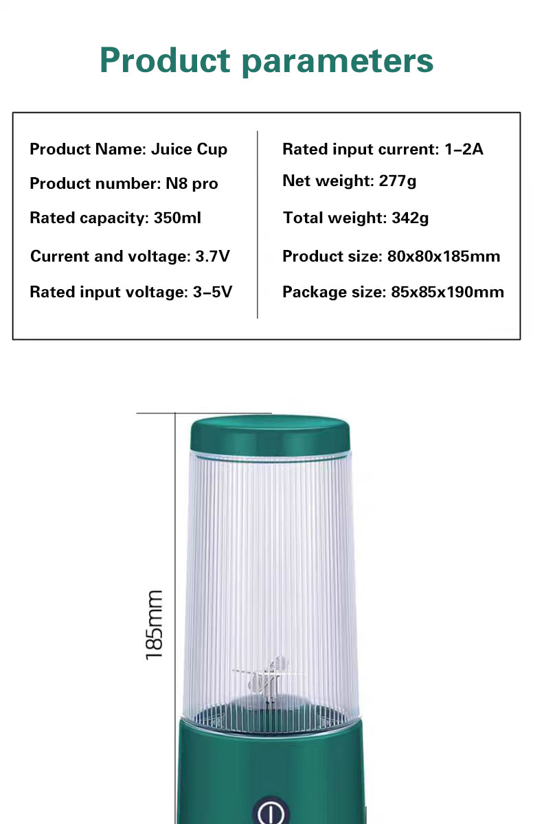 Home Juicer Portable USB Charging Juice Cup(N8 Green)